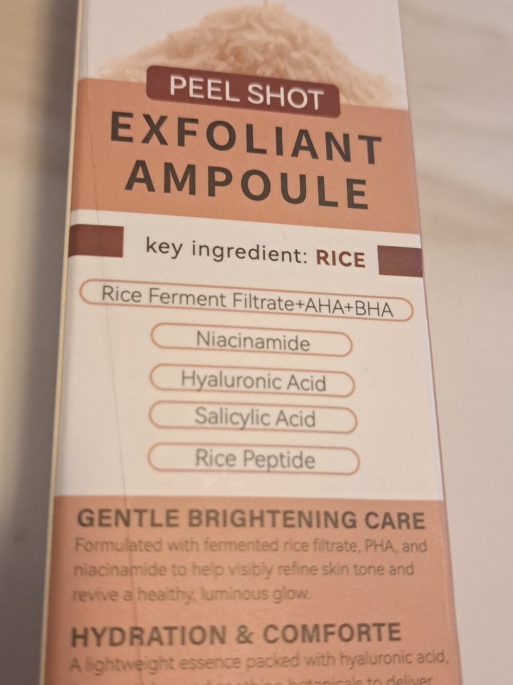 OLELON PEEL SHOT EXFOLIANT AMPOULE WITH RICE PEPTIDE